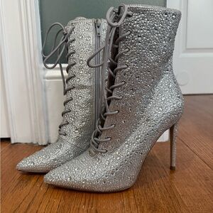 Steve Madden Lace up Bedazzled Boots